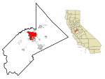 Stanislaus County California Incorporated and Unincorporated areas Modesto Highlighted